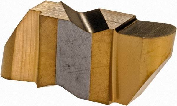 Hertel - 4125IR K Grade HC120, 6.35mm Cutting Width Carbide Grooving Insert - 6.35mm Max Depth of Cut, Right Hand, 1/8" Corner Radius, TiN Finish - Americas Industrial Supply