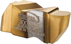 Hertel - 3078IR K Grade HC335, 3.96mm Cutting Width Carbide Grooving Insert - 4.57mm Max Depth of Cut, Left Hand, 0.078" Corner Radius, TiN Finish - Americas Industrial Supply