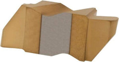 Hertel - 3031IR Grade HC335, 1.57mm Cutting Width Carbide Grooving Insert - 3.18mm Max Depth of Cut, Left Hand, 0.031" Corner Radius, TiN Finish - Americas Industrial Supply