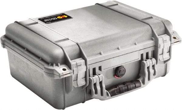 Pelican Products, Inc. - 13" Wide x 6-53/64" High, Clamshell Hard Case - Silver, Polyethylene - Americas Industrial Supply