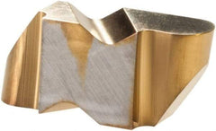Hertel - 2062IR Grade HC335, 3.18mm Cutting Width Carbide Grooving Insert - 2.79mm Max Depth of Cut, Right Hand, 1.57mm Corner Radius, TiN Finish - Americas Industrial Supply