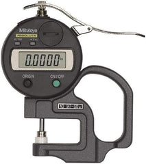 Mitutoyo - 0.47" Measurement, 0.01mm Resolution Electronic Thickness Gage - Accurate up to 0.001" - Americas Industrial Supply