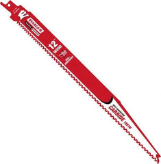 Freud - 12" Long x 0.87" Thick, Bi-Metal Reciprocating Saw Blade - Tapered Profile, 6 TPI, Toothed Edge, Universal Shank - Americas Industrial Supply