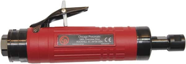 Chicago Pneumatic - 1/4" Collet, Straight Handle, Air Angle Die Grinder - 12,000 RPM, Rear Exhaust, 33.9 CFM, 1.2 hp, 90 psi, 9.5mm Inlet - Americas Industrial Supply