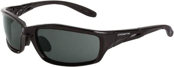 CrossFire - Silver Mirror Lenses, Framed Safety Glasses - Scratch Resistant, White Frame, Size Universal, Wrap Around - Americas Industrial Supply
