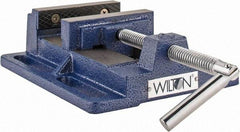 Wilton - 4-1/2" Jaw Opening Capacity x 1-1/2" Throat Depth, Horizontal Drill Press Vise - 4" Wide x 1-1/2" High Jaw, Stationary Base, Standard Speed, 7" OAL x 2.4" Overall Height, Steel - Americas Industrial Supply