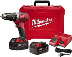 Milwaukee Tool - 18 Volt 1/2" Keyless Chuck Cordless Hammer Drill - 0 to 28,800 BPM, 0 to 1,800 RPM, Reversible - Americas Industrial Supply