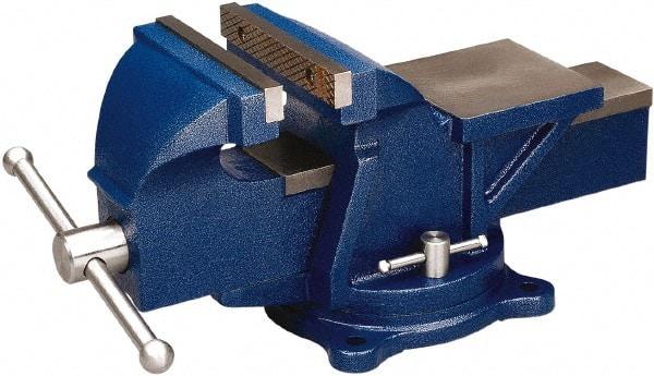 Wilton - 5" Jaw Width, 5" Opening Capacity, 2-1/2" Throat Depth, Steel Swivel Bench Vise - Bolt Down Base Attachment - Americas Industrial Supply