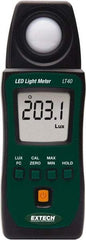 Extech - AAA Batteries, 40,000 FC, LCD Display, Color Corrected Photodiode, Light Meter - 3 Accuracy, Compatible with LED Lighting - Americas Industrial Supply