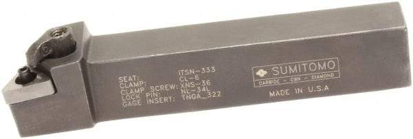 Sumitomo - MTJN, Right Hand Cut, -3° Lead Angle, 3/4" Shank Height x 3/4" Shank Width, Negative Rake Indexable Turning Toolholder - 4-1/2" OAL, TNMG 43 Insert Compatibility, Series Multi-Option - Americas Industrial Supply