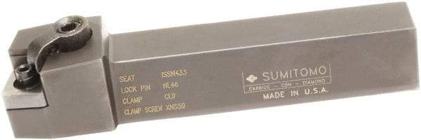 Sumitomo - MSRN, Right Hand Cut, 15° Lead Angle, 1-1/4" Shank Height x 1-1/4" Shank Width, Positive Rake Indexable Turning Toolholder - 6" OAL, SNMG 543 Insert Compatibility, Series Multi-Option - Americas Industrial Supply