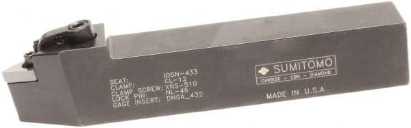 Sumitomo - MDPN, Neutral Cut, 27.5° Lead Angle, 1" Shank Height x 1" Shank Width, Negative Rake Indexable Turning Toolholder - 6" OAL, DNMG 432 Insert Compatibility, Series Multi-Option - Americas Industrial Supply