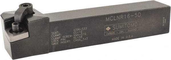 Sumitomo - MCLN, Right Hand Cut, -5° Lead Angle, 1" Shank Height x 1" Shank Width, Negative Rake Indexable Turning Toolholder - 6" OAL, CNMG 543 Insert Compatibility, Series Multi-Option - Americas Industrial Supply