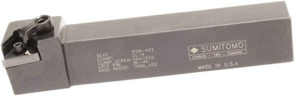 Sumitomo - MTGN, Right Hand Cut, 0° Lead Angle, 5/8" Shank Height x 5/8" Shank Width, Negative Rake Indexable Turning Toolholder - 4-1/2" OAL, TNMG 322 Insert Compatibility, Series Multi-Option - Americas Industrial Supply