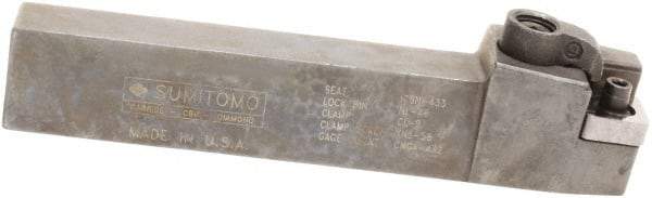 Sumitomo - MCRN, Left Hand Cut, 15° Lead Angle, 3/4" Shank Height x 3/4" Shank Width, Positive Rake Indexable Turning Toolholder - 4-1/2" OAL, CNMG 432 Insert Compatibility, Series Multi-Option - Americas Industrial Supply