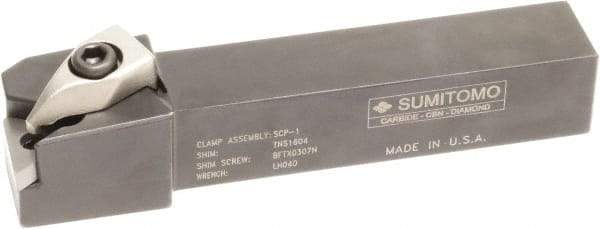 Sumitomo - DTFN, Right Hand Cut, 91° Lead Angle, 3/4" Shank Height x 3/4" Shank Width, Indexable Turning Toolholder - 4-1/2" OAL, TNMG 33 Insert Compatibility, Series Dual Clamp - Americas Industrial Supply