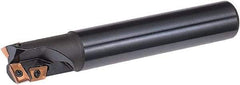 Sumitomo - 1" Cutting Diam, 1.05" Max Depth, 1" Shank Diam, Weldon Shank Indexable Square Shoulder Helical End Mill - Screw Holding Method, APET 1035/APMT 1035 Insert Style, WMM Toolholder Style - Americas Industrial Supply