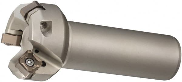 Sumitomo - 45° Lead Angle, 2.567" Max Cut Diam, 2" Min Cut Diam, Indexable Chamfer and Angle End Mill - 5 Inserts, ONMT, SNMT, XNET Insert Style, 3.97" Overall Length, Through Coolant, Straight Shank - Americas Industrial Supply