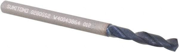 Sumitomo - 2.8mm 135° Solid Carbide Screw Machine Drill Bit - TiAlCr/TiSi Finish, 13mm Flute Length, 45mm OAL - Americas Industrial Supply