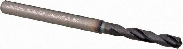 Sumitomo - 3.45mm 135° Solid Carbide Screw Machine Drill Bit - TiAlCr/TiSi Finish, 0.748" Flute Length, 2.126" OAL - Americas Industrial Supply
