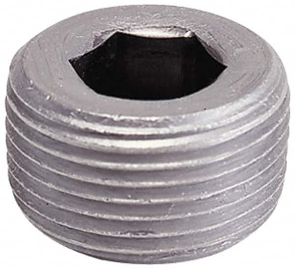 Value Collection - 1/16-27, 1/4" OAL, Alloy Steel Socket Pressure Plug - Uncoated, 7/8" Taper per Foot, 9/64" Hex Key - Americas Industrial Supply