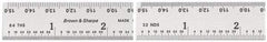 TESA Brown & Sharpe - 6" Long, 1/64, 1/32" and 0.5, 1mm Graduation, Rigid Steel Rule - English/Metric Graduation Style, 3/4" Wide, Silver, Satin Chrome Finish - Americas Industrial Supply