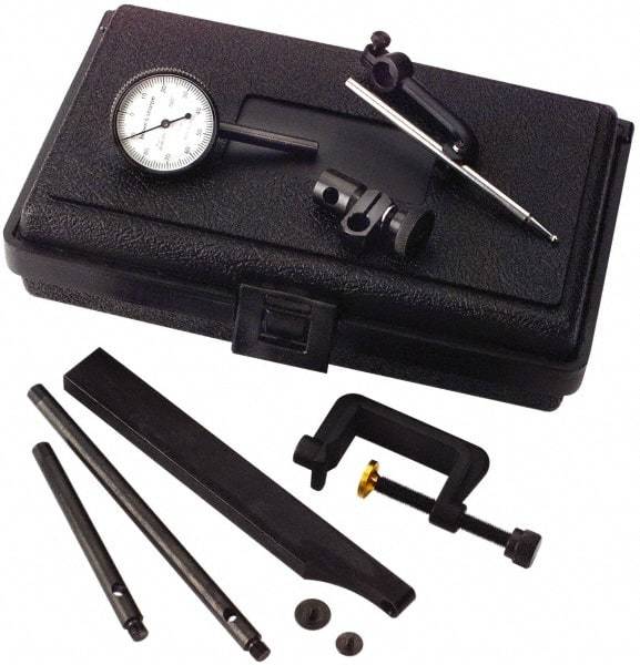 TESA Brown & Sharpe - 8 Piece, 0mm to 0.2mm Measuring Range, 38mm Dial Diam, 0-100 Dial Reading, White Dial Test Indicator Kit - 12.7mm Contact Point Length, 0.001mm Dial Graduation - Americas Industrial Supply