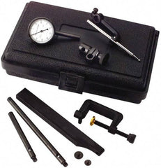 TESA Brown & Sharpe - 8 Piece, 0mm to 0.2mm Measuring Range, 38mm Dial Diam, 0-100 Dial Reading, White Dial Test Indicator Kit - 12.7mm Contact Point Length, 0.001mm Dial Graduation - Americas Industrial Supply