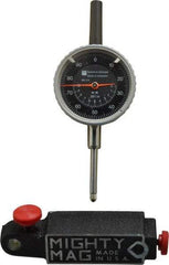 TESA Brown & Sharpe - 0.001" Graduation, 0-100 Dial Reading, Indicator & Base Kit - 4" Base Length x 1" Base Width x 1" Base Height, 2-1/4" Dial Diam - Americas Industrial Supply
