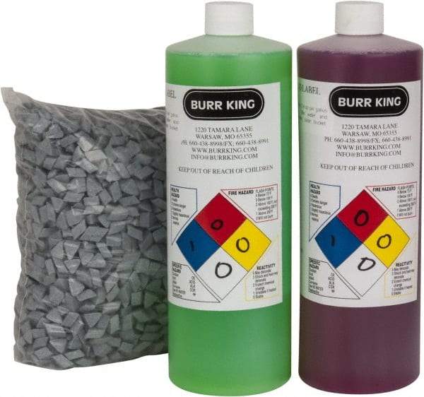 Burr King - Ceramic Carrier, Ceramic Abrasive, Polishing Tumbling Media - Triangle Shape - Americas Industrial Supply