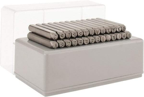 C.H. Hanson - 27 Piece, 3/16" Character Steel Stamp Set - Letters, Standard - Americas Industrial Supply