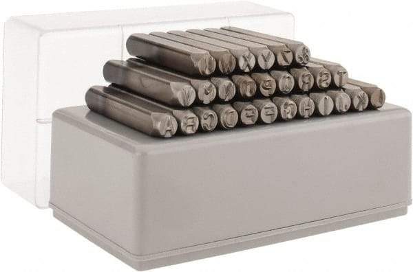 C.H. Hanson - 27 Piece, 1/4" Character Steel Stamp Set - Letters, Standard - Americas Industrial Supply
