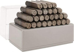 C.H. Hanson - 27 Piece, 3/8" Character Steel Stamp Set - Letters, Standard - Americas Industrial Supply