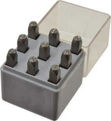 C.H. Hanson - 9 Piece, 3/16" Character Steel Stamp Set - Figures, Standard - Americas Industrial Supply