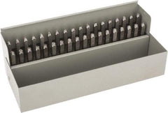 C.H. Hanson - 36 Piece, 1/8" Character Steel Stamp Set - Letters & Figures, Standard - Americas Industrial Supply