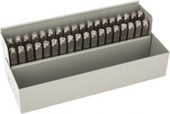 C.H. Hanson - 36 Piece, 1/4" Character Steel Stamp Set - Letters & Figures, Standard - Americas Industrial Supply