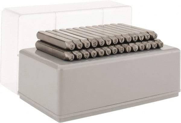 C.H. Hanson - 27 Piece, 1/8" Character Steel Stamp Set - Letters, Heavy Duty - Americas Industrial Supply