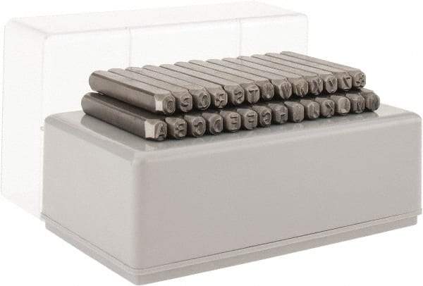 C.H. Hanson - 27 Piece, 1/2" Character Steel Stamp Set - Letters, Heavy Duty - Americas Industrial Supply