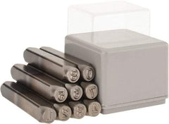 C.H. Hanson - 9 Piece, 1/4" Character Steel Stamp Set - Figures, Heavy Duty - Americas Industrial Supply