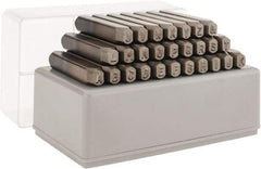 C.H. Hanson - 27 Piece, 3/16" Character Steel Stamp Set - Letters, Reverse - Americas Industrial Supply