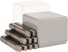 C.H. Hanson - 9 Piece, 1/8" Character Steel Stamp Set - Figures, Reverse - Americas Industrial Supply