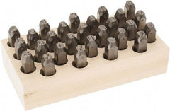 C.H. Hanson - 27 Piece, 3/8" Character Steel Stamp Set - Letters, Low Stress Round Face Full - Americas Industrial Supply