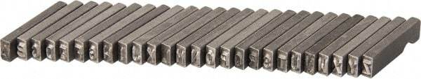 C.H. Hanson - 26 Piece, 1/8 Inch Character, Steel Type Set - 8 Character Capacity, A-Z Content - Americas Industrial Supply