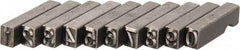 C.H. Hanson - 10 Piece, 3/16 Inch Character, Steel Type Set - 10 Character Capacity, 0-9 Content - Americas Industrial Supply