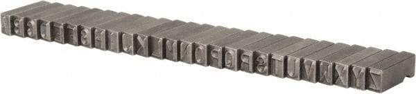 C.H. Hanson - 26 Piece, 1/4 Inch Character, Steel Type Set - 8 Character Capacity, A-Z Content - Americas Industrial Supply