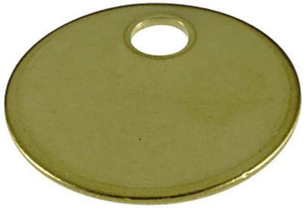 C.H. Hanson - 1 Inch Diameter, Round, Brass Blank Metal Tag - Blank Metal Check - Americas Industrial Supply