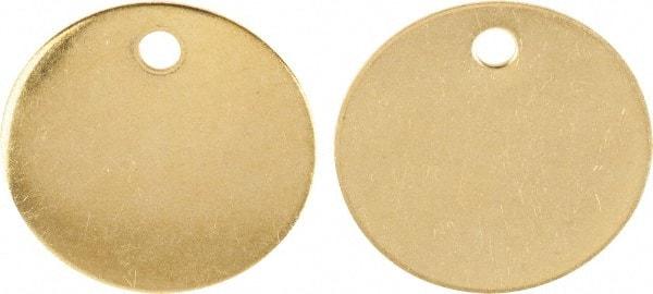 C.H. Hanson - 1-1/2 Inch Diameter, Round, Brass Blank Metal Tag - Blank Metal Check - Americas Industrial Supply