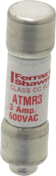 Ferraz Shawmut - 600 VAC/VDC, 3 Amp, Fast-Acting General Purpose Fuse - Clip Mount, 1-1/2" OAL, 100 at DC, 200 at AC kA Rating, 13/32" Diam - Americas Industrial Supply