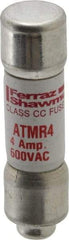 Ferraz Shawmut - 600 VAC/VDC, 4 Amp, Fast-Acting General Purpose Fuse - Clip Mount, 1-1/2" OAL, 100 at DC, 200 at AC kA Rating, 13/32" Diam - Americas Industrial Supply