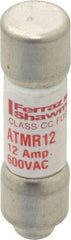 Ferraz Shawmut - 600 VAC/VDC, 12 Amp, Fast-Acting General Purpose Fuse - Clip Mount, 1-1/2" OAL, 100 at DC, 200 at AC kA Rating, 13/32" Diam - Americas Industrial Supply